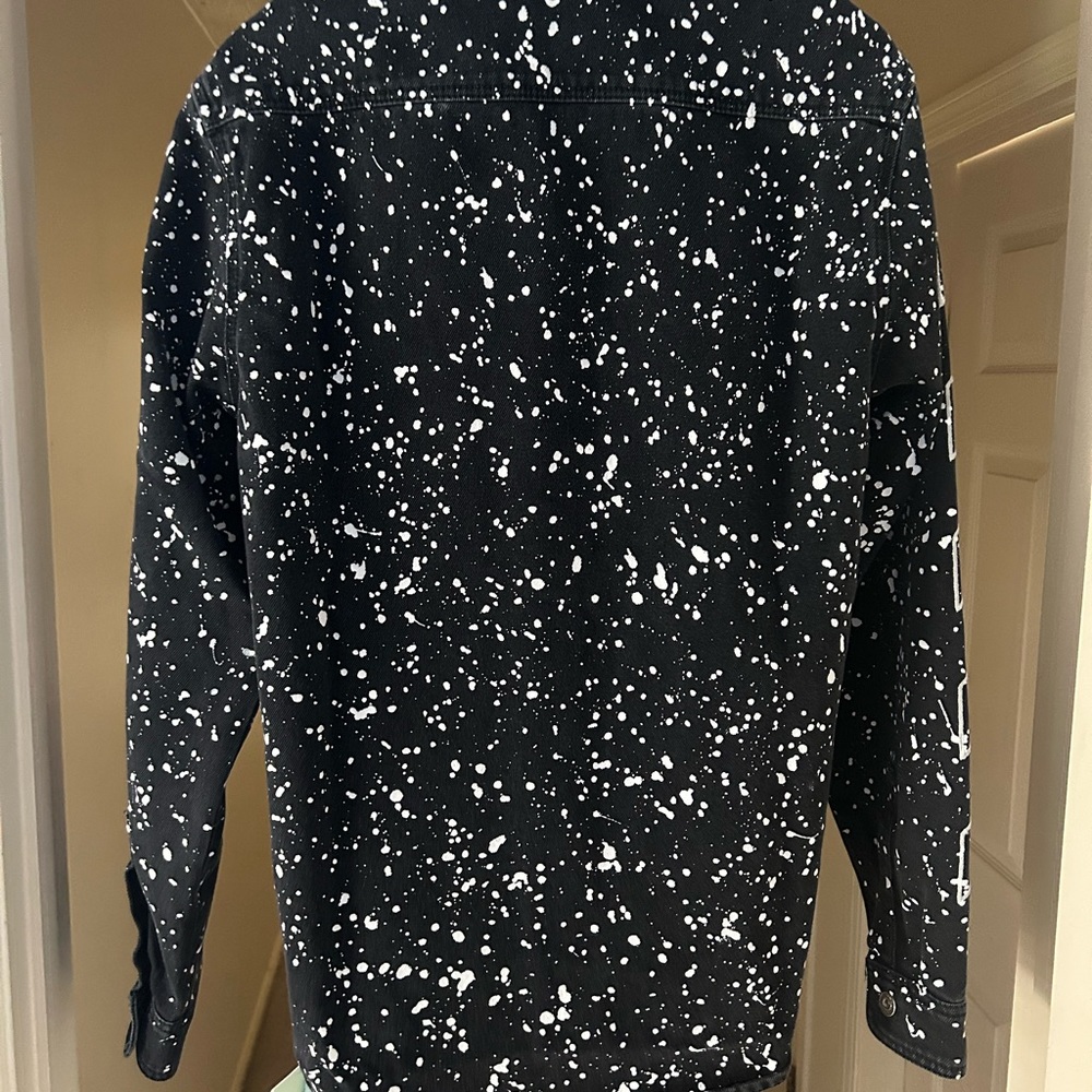 Off-white paint splatter denim jacket black OW Virgil Abloh